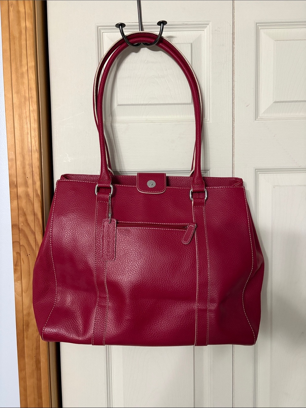 Wilson’s leather Berry Tote Bag - Classic Structured Shoulder Handbag